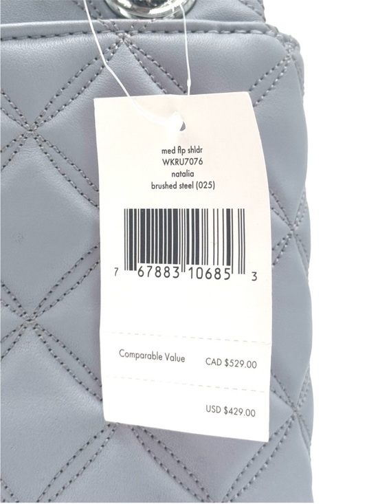 Kate Spade Natalia Medium Flap Shoulder Bag Brushed Steel